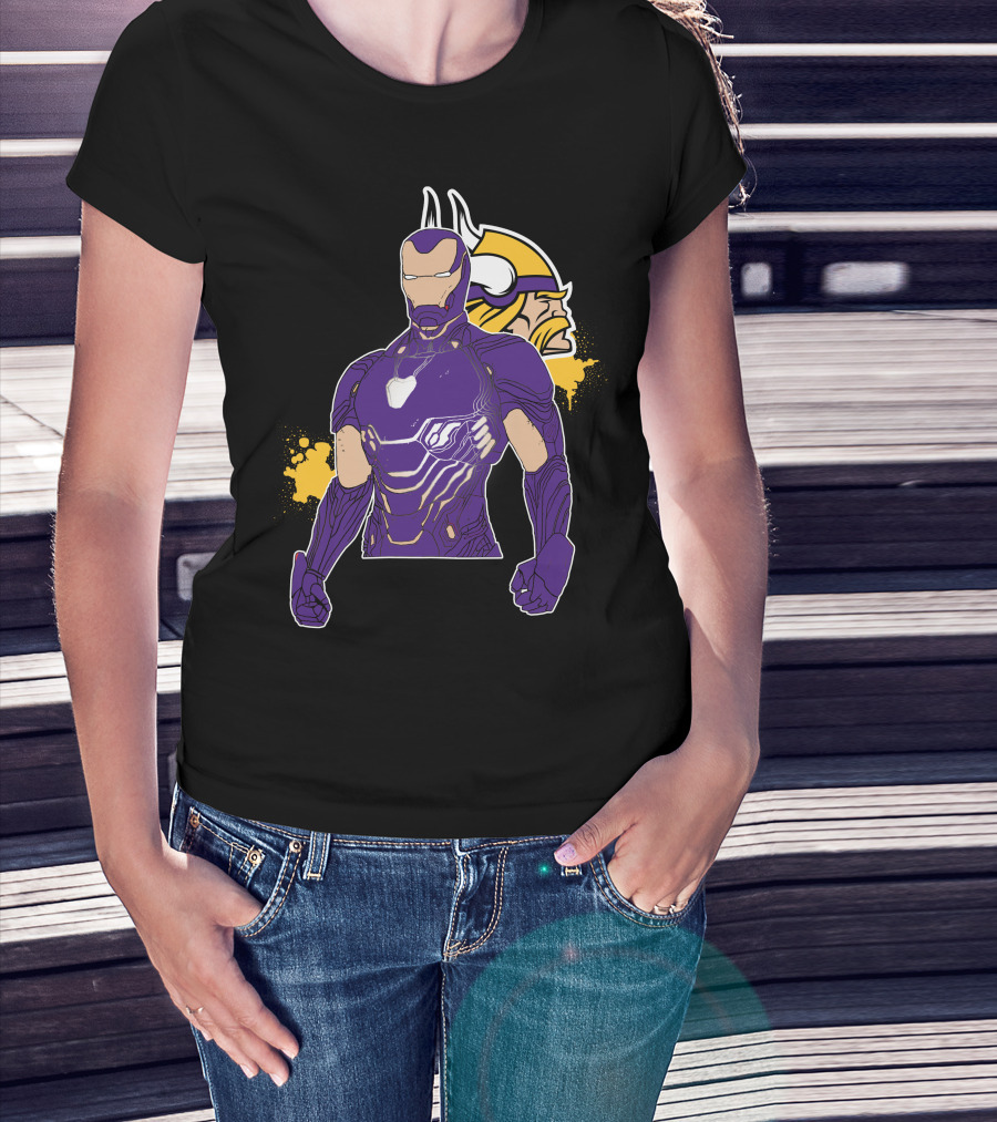 Iron Man Minnesota Vikings Crossover Fusion T-Shirt