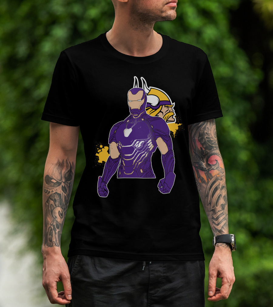Iron Man Minnesota Vikings Crossover Fusion T-Shirt