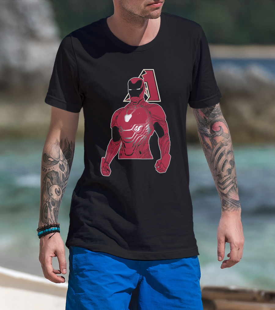 Iron Man Arizona Diamondbacks Crossover Battle Armor T-Shirt