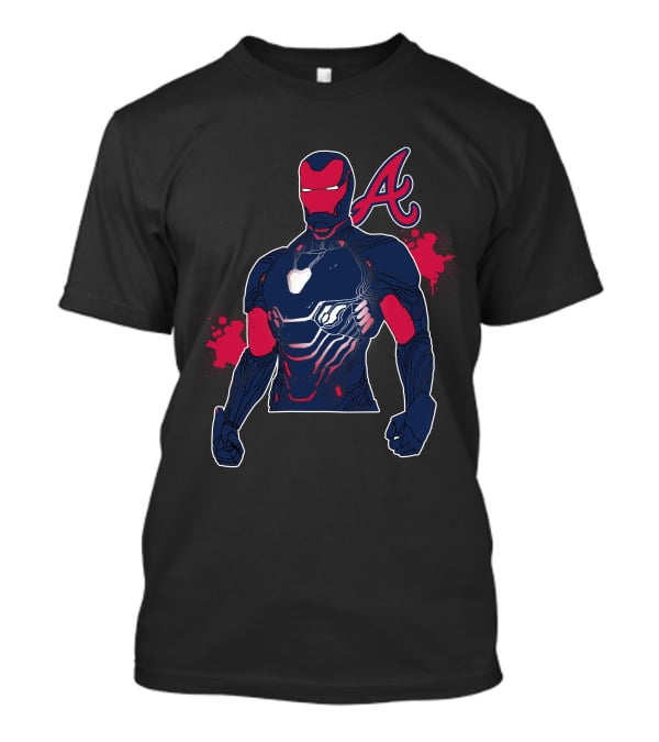 Iron Man Braves Collaboration Featuring Iconic Armor And Baseball T-Shirt