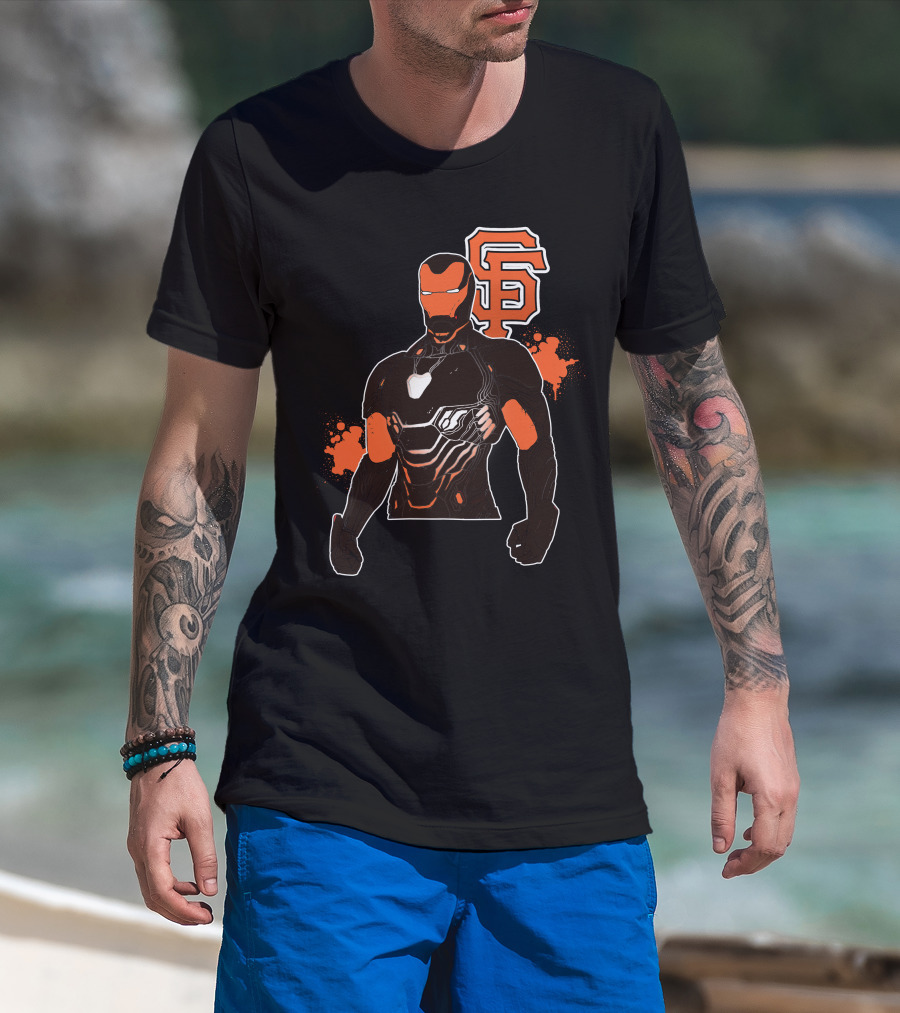 Iron Man San Francisco Giants Fan Crossover T-Shirt