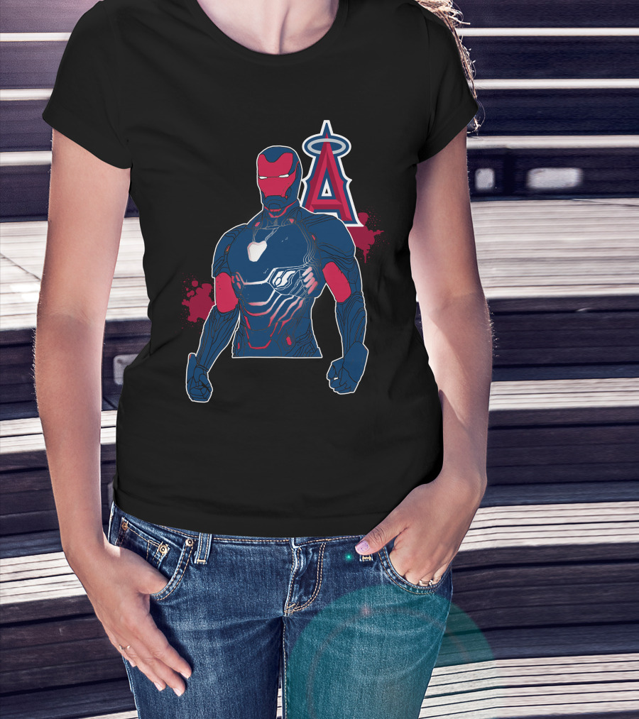 Iron Man Suit With Los Angeles Angels Halo T-Shirt