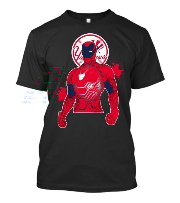 Iron Man New York Yankees Crossover Marvel Avengers Yankees Baseball Theme T-Shirt