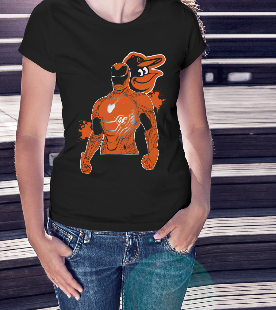 Iron Man And Baltimore Orioles Mashup T-Shirt