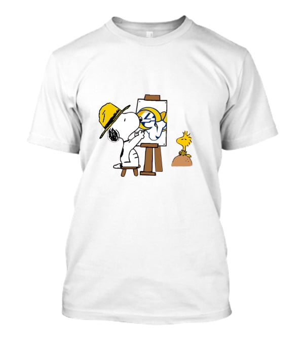 Los Angeles Rams Snoopy Painting With Woodstock T-Shirt