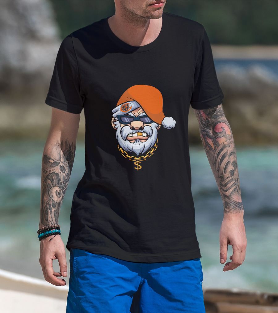 Bears Santa Gangster Style With Gold Chain And Sunglasses T-Shirt