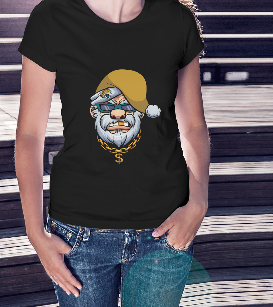 Jaguars Gangster Santa Dollar Sign Chain T-Shirt