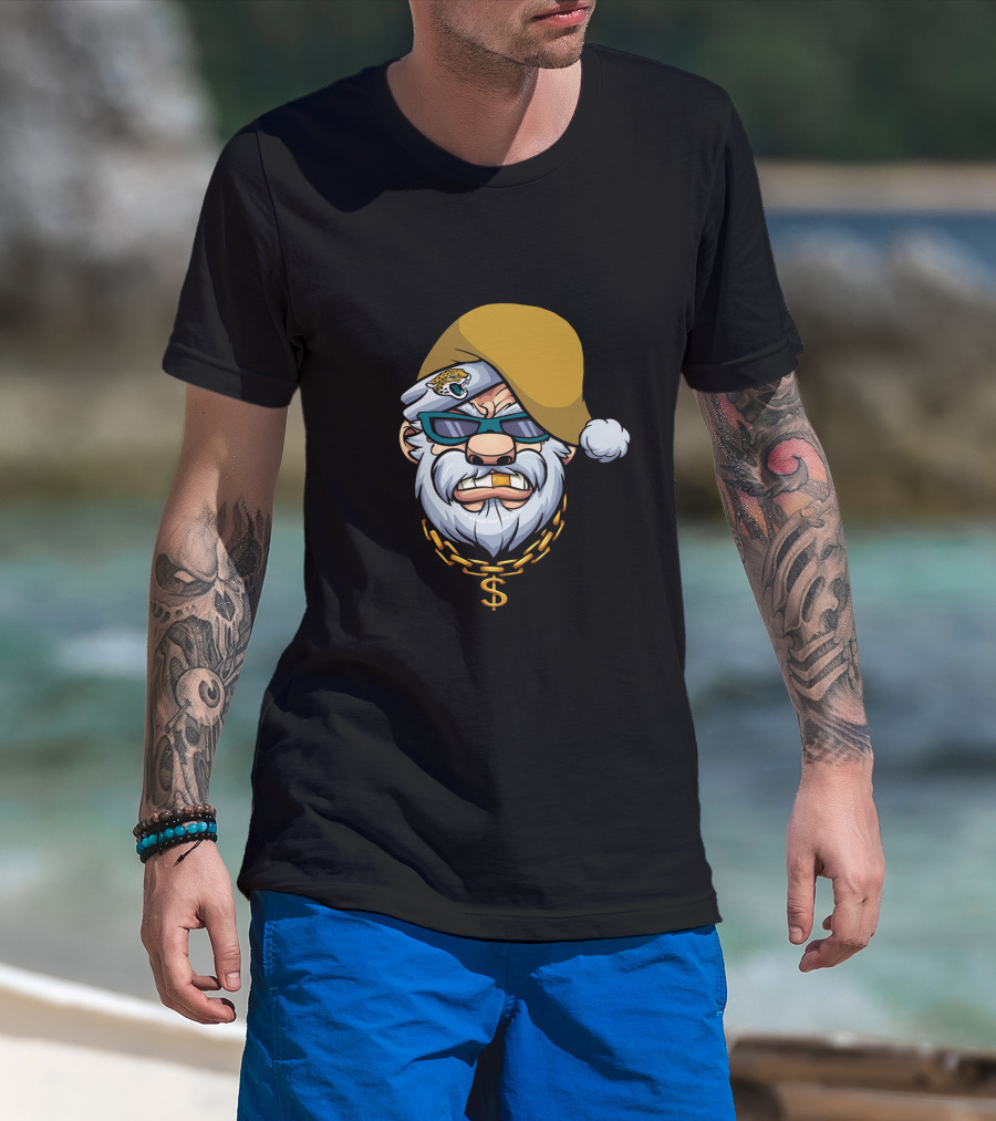 Jaguars Gangster Santa Dollar Sign Chain T-Shirt