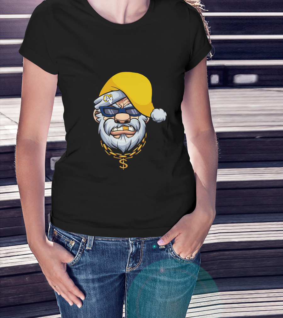 Rams Santa Dollar Chain Gangster Style T-Shirt