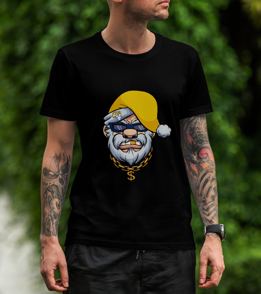 Rams Santa Dollar Chain Gangster Style T-Shirt