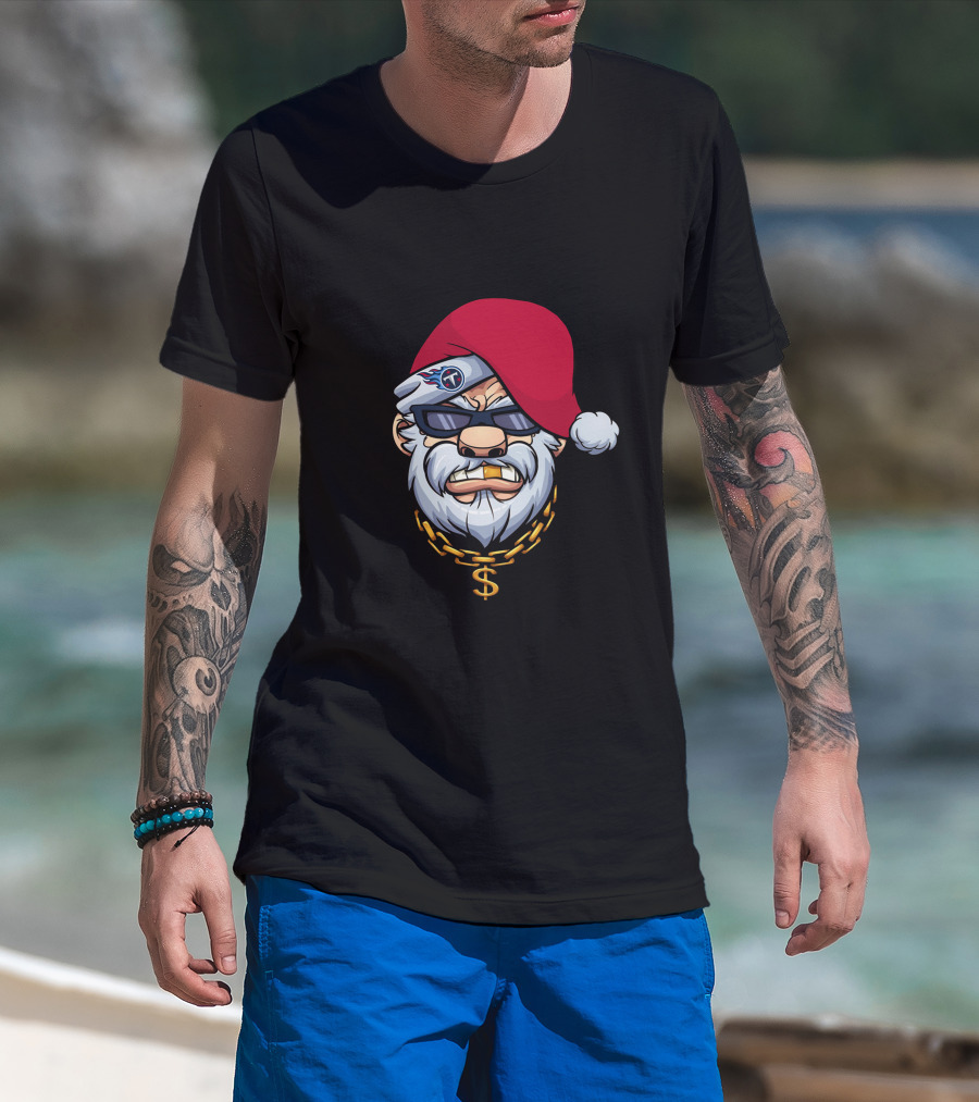Titans Gangster Santa With Chain And Shades T-Shirt