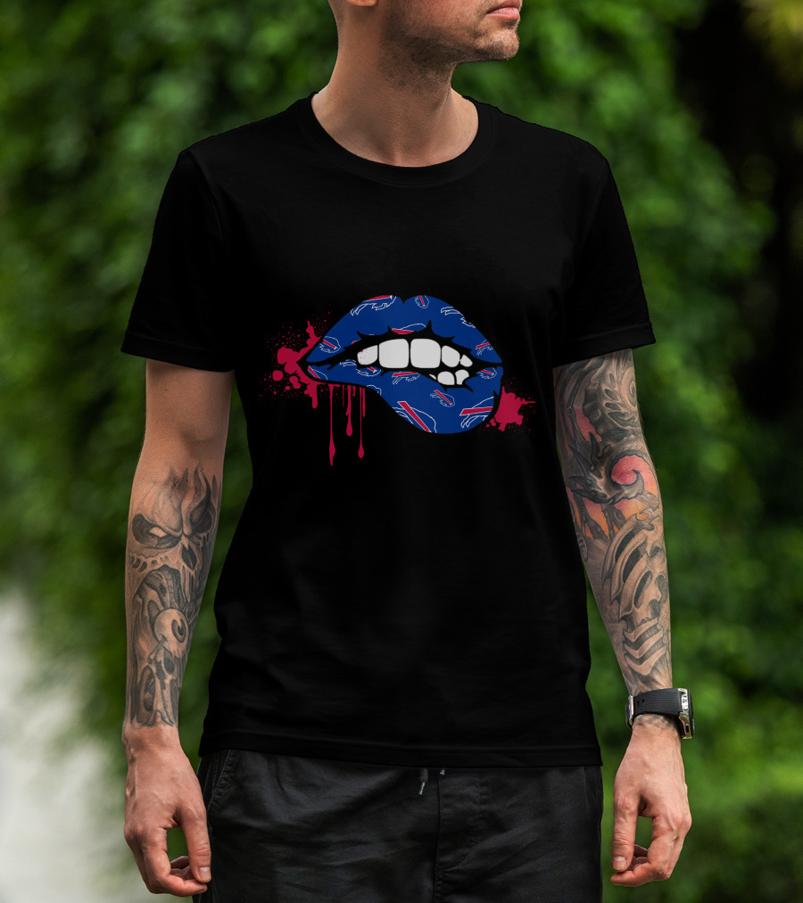 Buffalo Bills Nfl Dripping Lips Splash T-Shirt