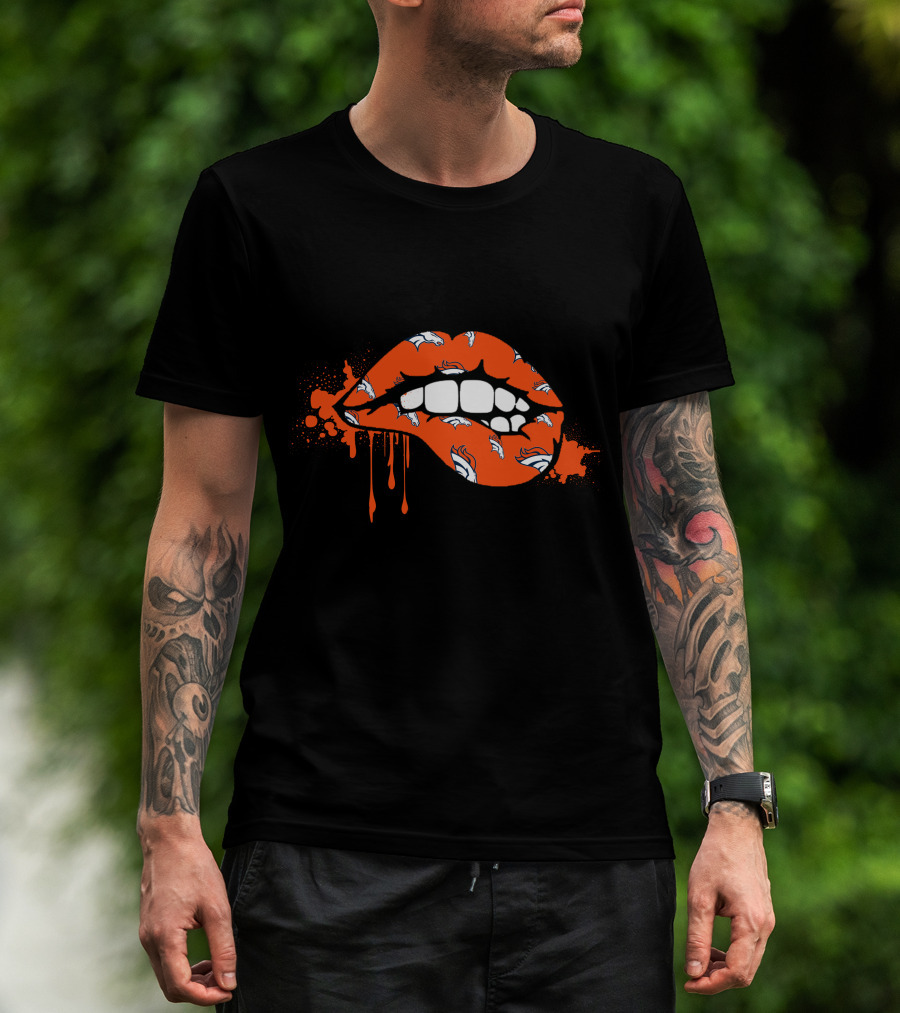 Dripping Lips Denver Broncos Style T-Shirt
