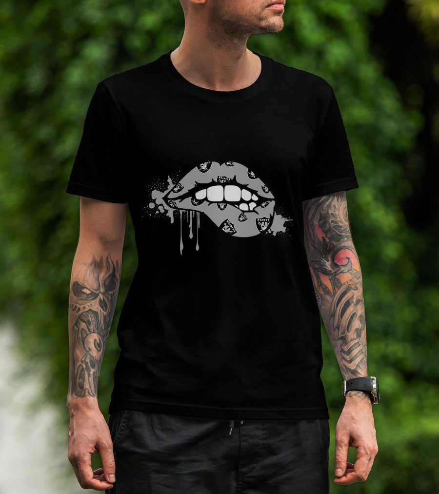Dripping Lips Raiders Nfl Team T-Shirt