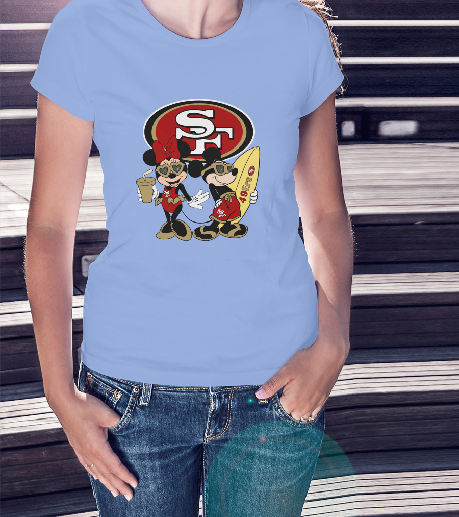 49ers Mickey Minnie Surfing Vacation Sf T-Shirt