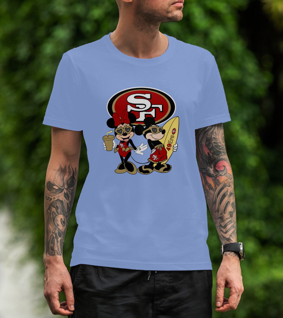 49ers Mickey Minnie Surfing Vacation Sf T-Shirt