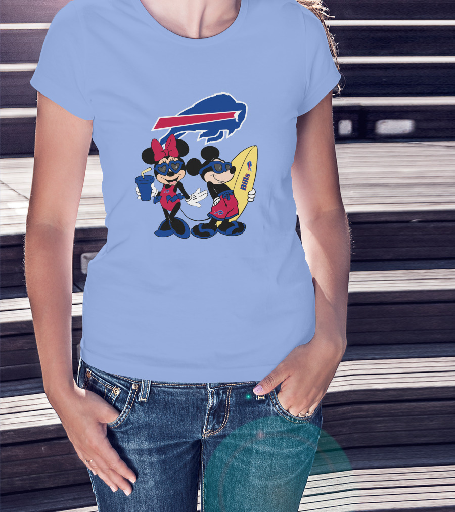 Bills Mickey Minnie Happy Vacation Disney Surf Fun T-Shirt