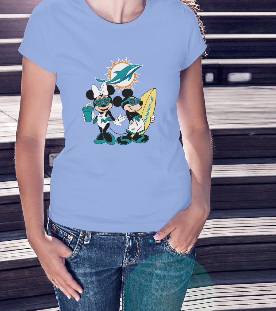 Dolphins Mickey Minnie Vacation Miami Surfing Fun T-Shirt
