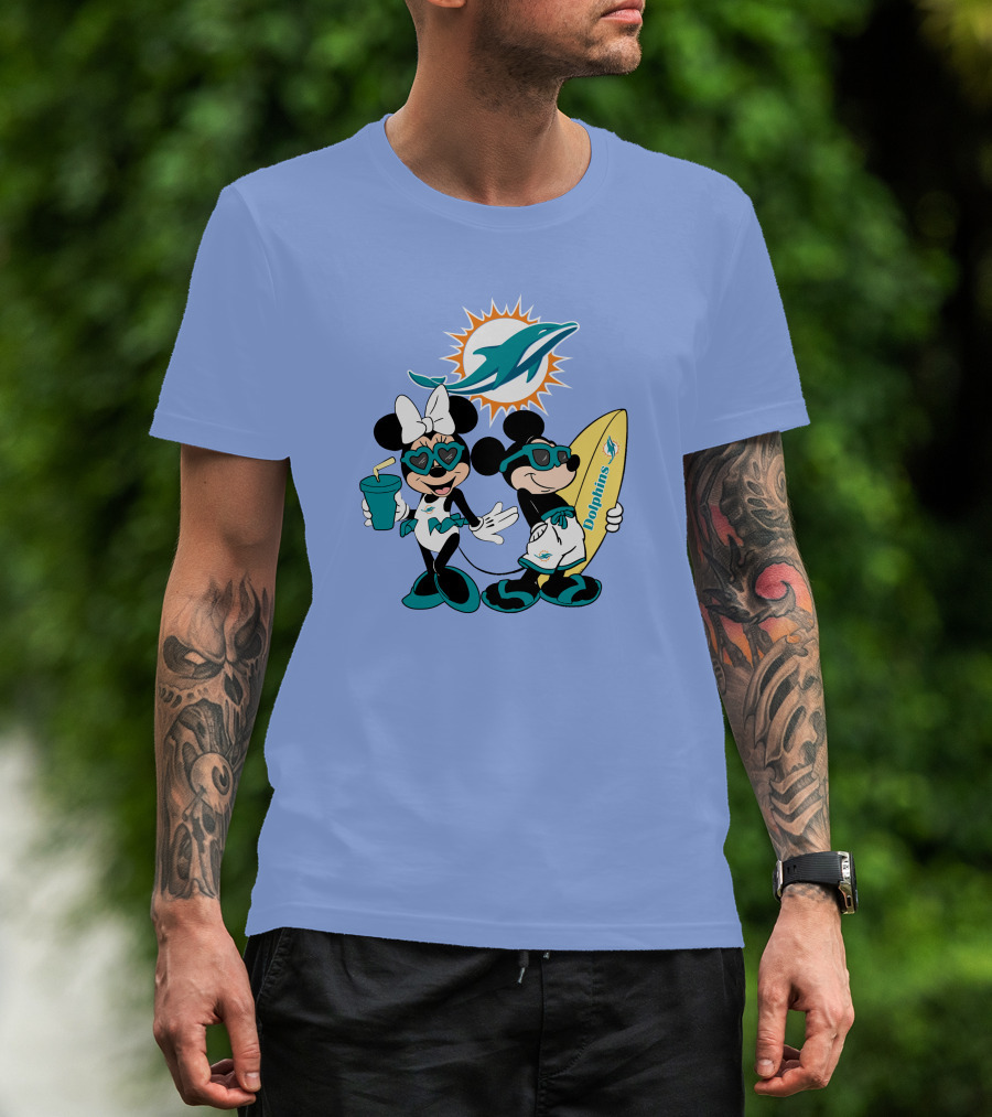 Dolphins Mickey Minnie Vacation Miami Surfing Fun T-Shirt