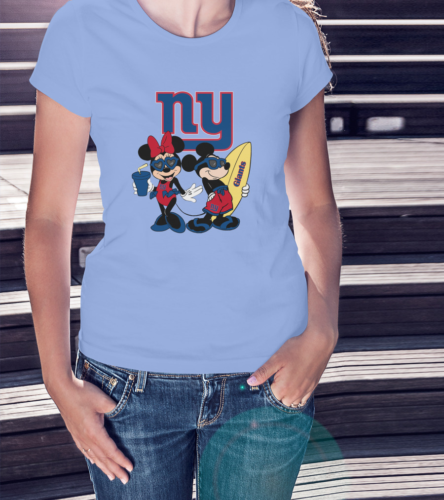 Ny Giants Vacation Mickey Minnie T-Shirt