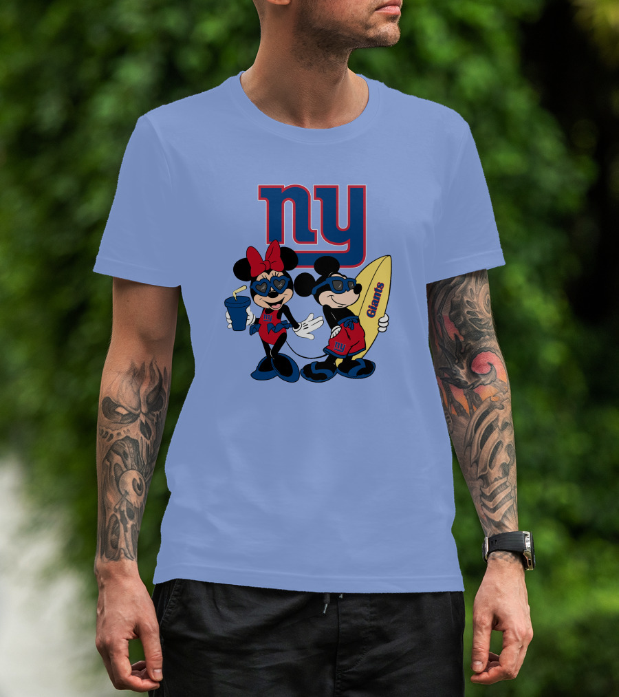 Ny Giants Vacation Mickey Minnie T-Shirt
