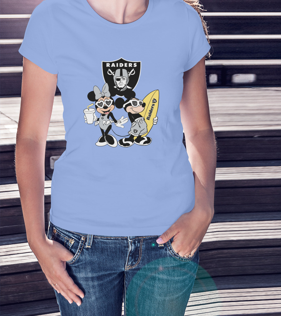 Raiders Mickey Minnie Vacation Surfing Fun T-Shirt