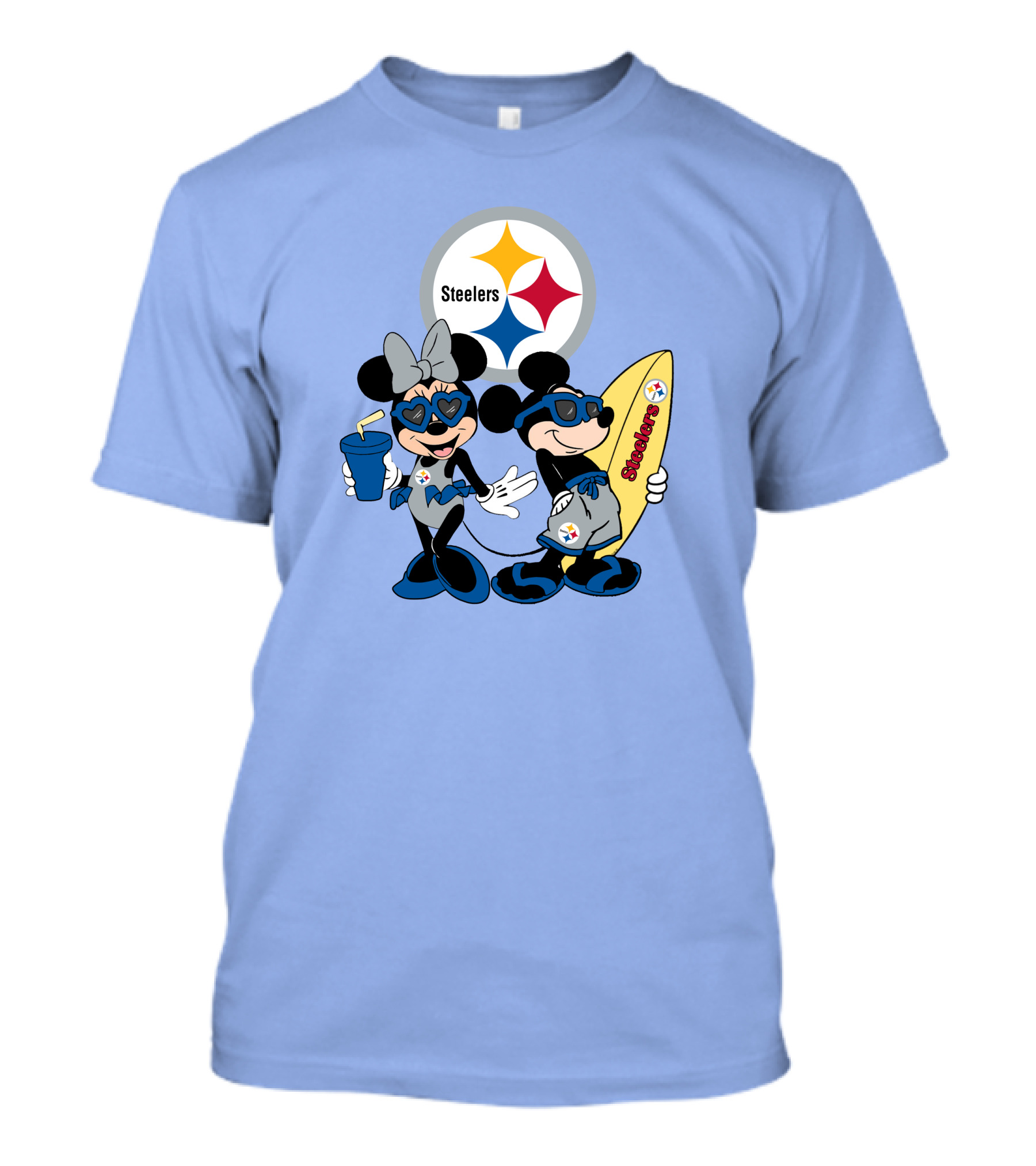 Steelers Mickey And Minnie Happy Vacation Adventure T-Shirt