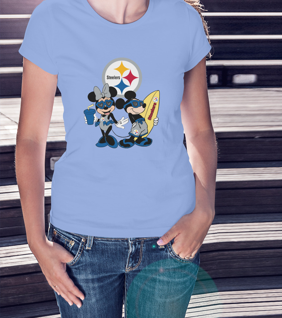 Steelers Mickey And Minnie Happy Vacation Adventure T-Shirt