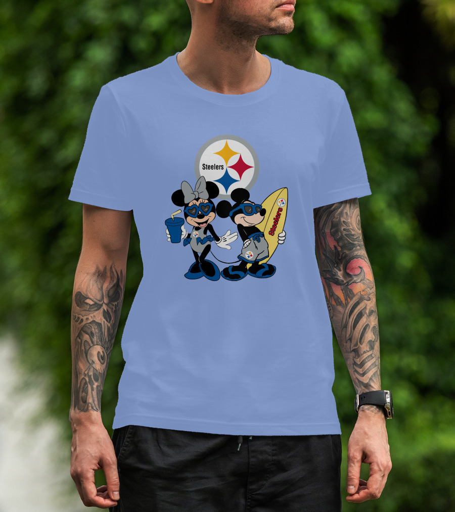 Steelers Mickey And Minnie Happy Vacation Adventure T-Shirt