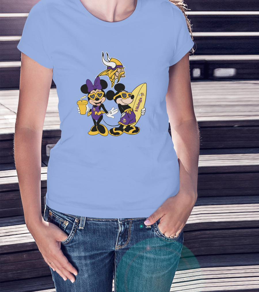 Vikings Mickey Happy Vacation Minnesota Fun T-Shirt