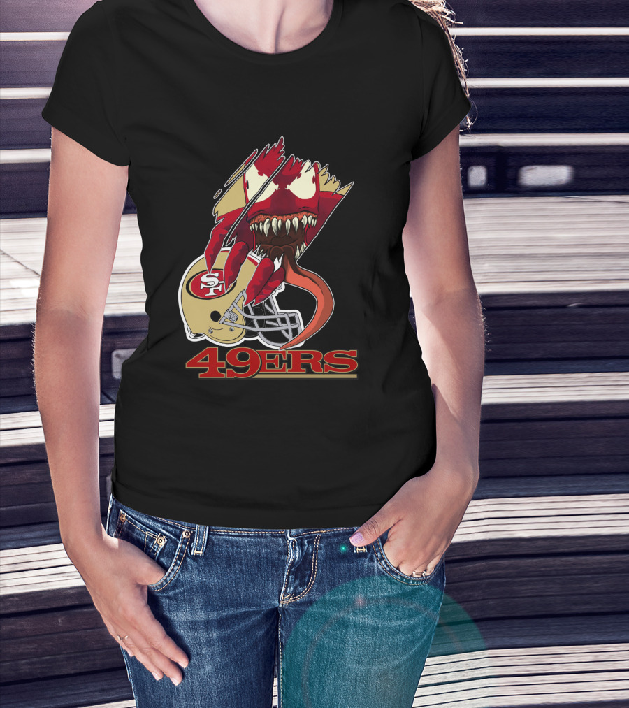49ers Sf Football Venom Monster Helmet T-Shirt
