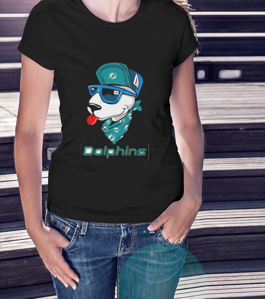 Dolphins Bull Terrier Fan Style T-Shirt