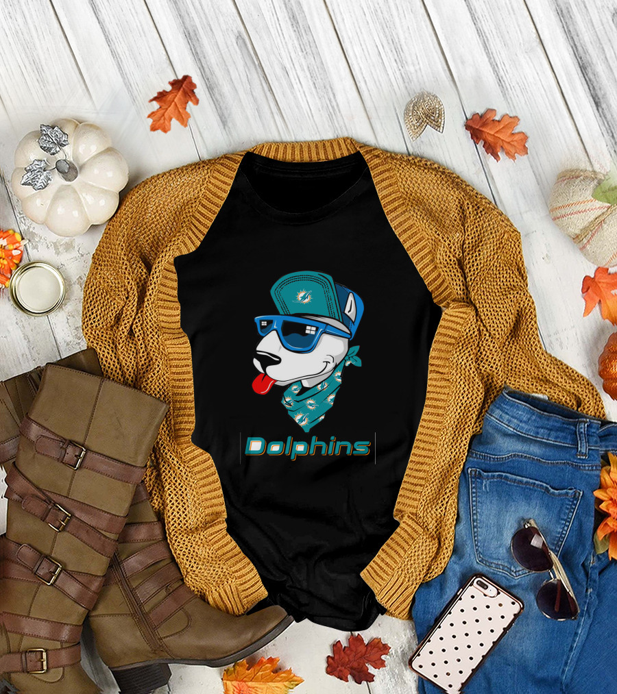 Dolphins Bull Terrier Fan Style T-Shirt