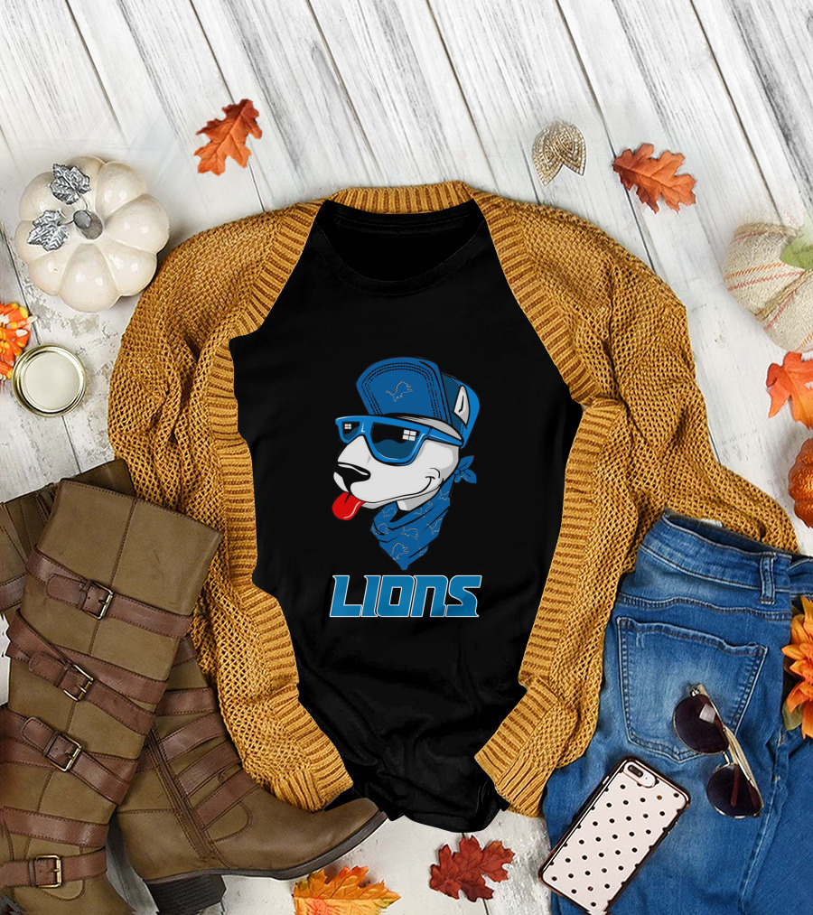 Lions Cool Bull Terrier with Hat and Sunglasses T-Shirt