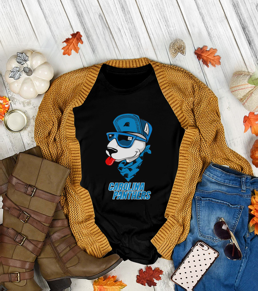 Carolina Panthers Bull Terrier T-Shirt