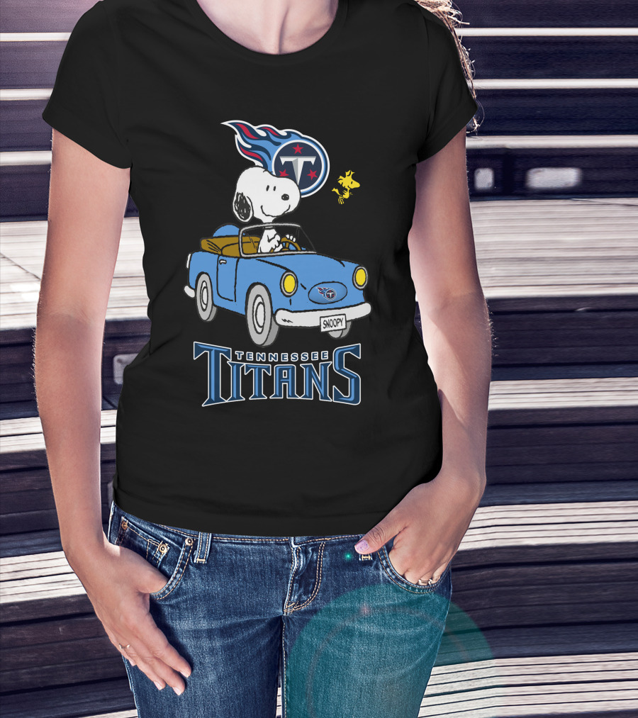 Tennessee Titans Snoopy Driving Woodstock Ride T-Shirt