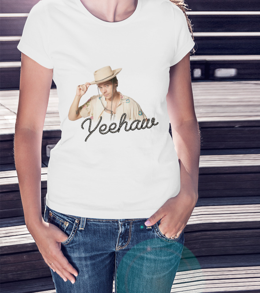 Yeehaw Cowboy Style With Floral T-Shirt
