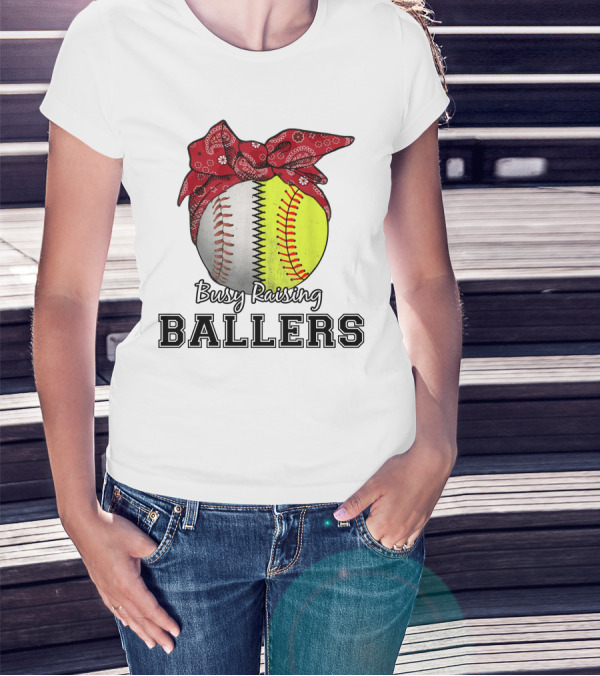 Busy Raising Baseball And Softball Ballers Bandana T-Shirt