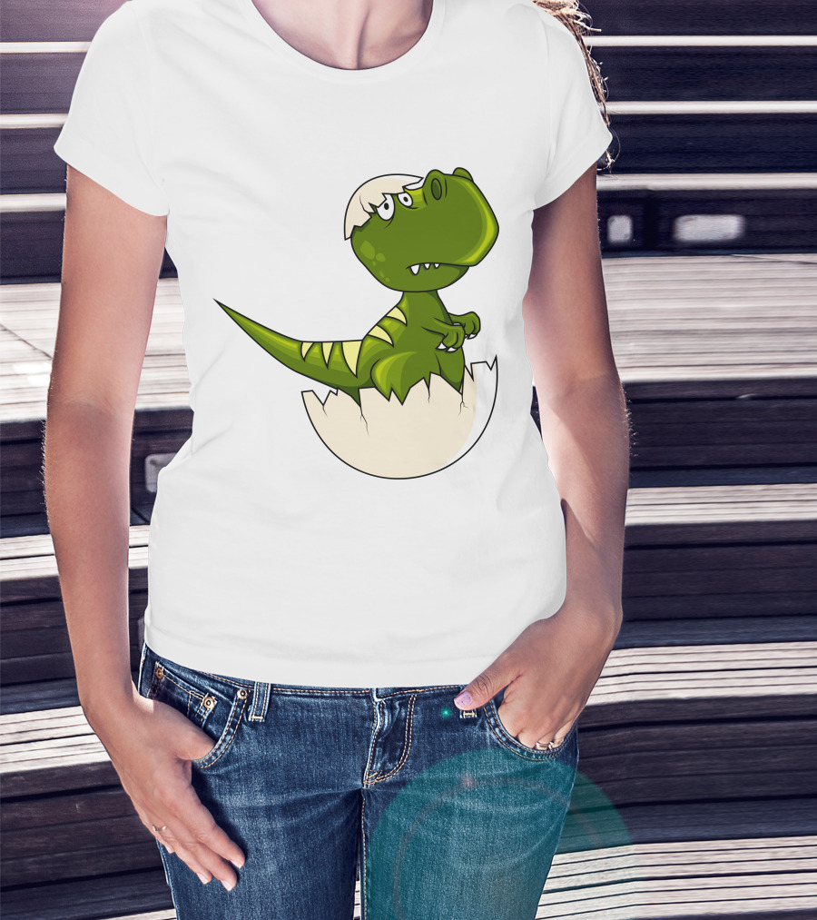 Baby Dragon Hatching From Egg With Playful Expression T-Shirt