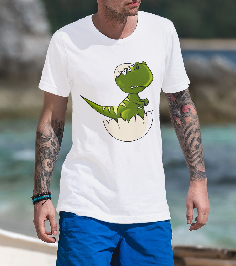 Baby Dragon Hatching From Egg With Playful Expression T-Shirt