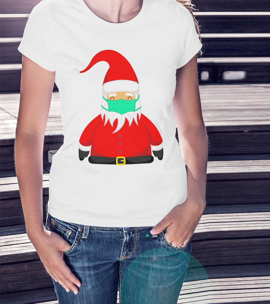 Santa Claus Wearing Green Face Mask T-Shirt