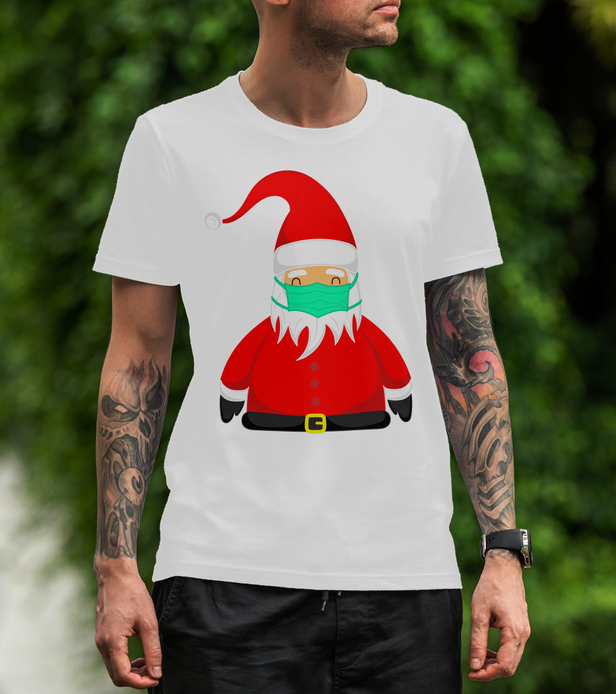 Santa Claus Wearing Green Face Mask T-Shirt