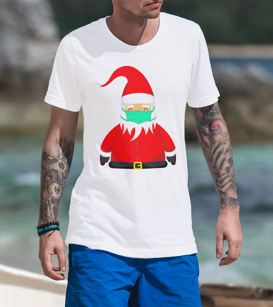 Santa Claus Wearing Green Face Mask T-Shirt