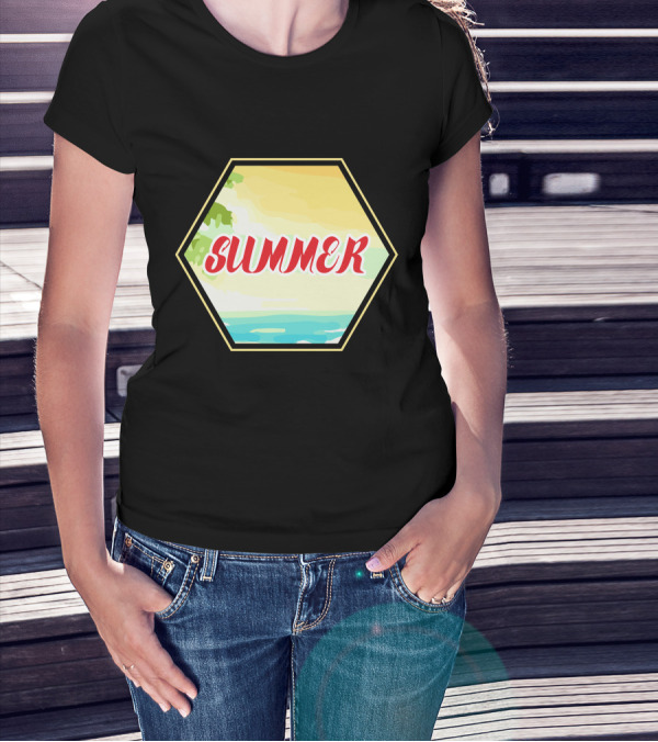Summer Ocean Hexagon T-Shirt