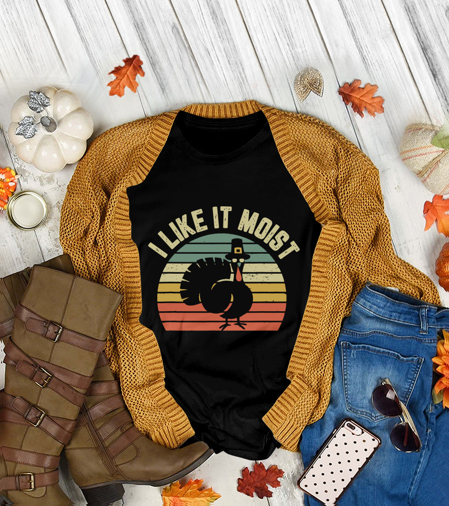 Thanksgiving Turkey I Like It Moist Retro T-Shirt