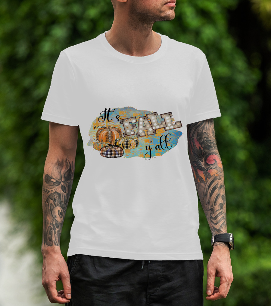 It's Fall Y'all Pumpkins And Plaid T-Shirt