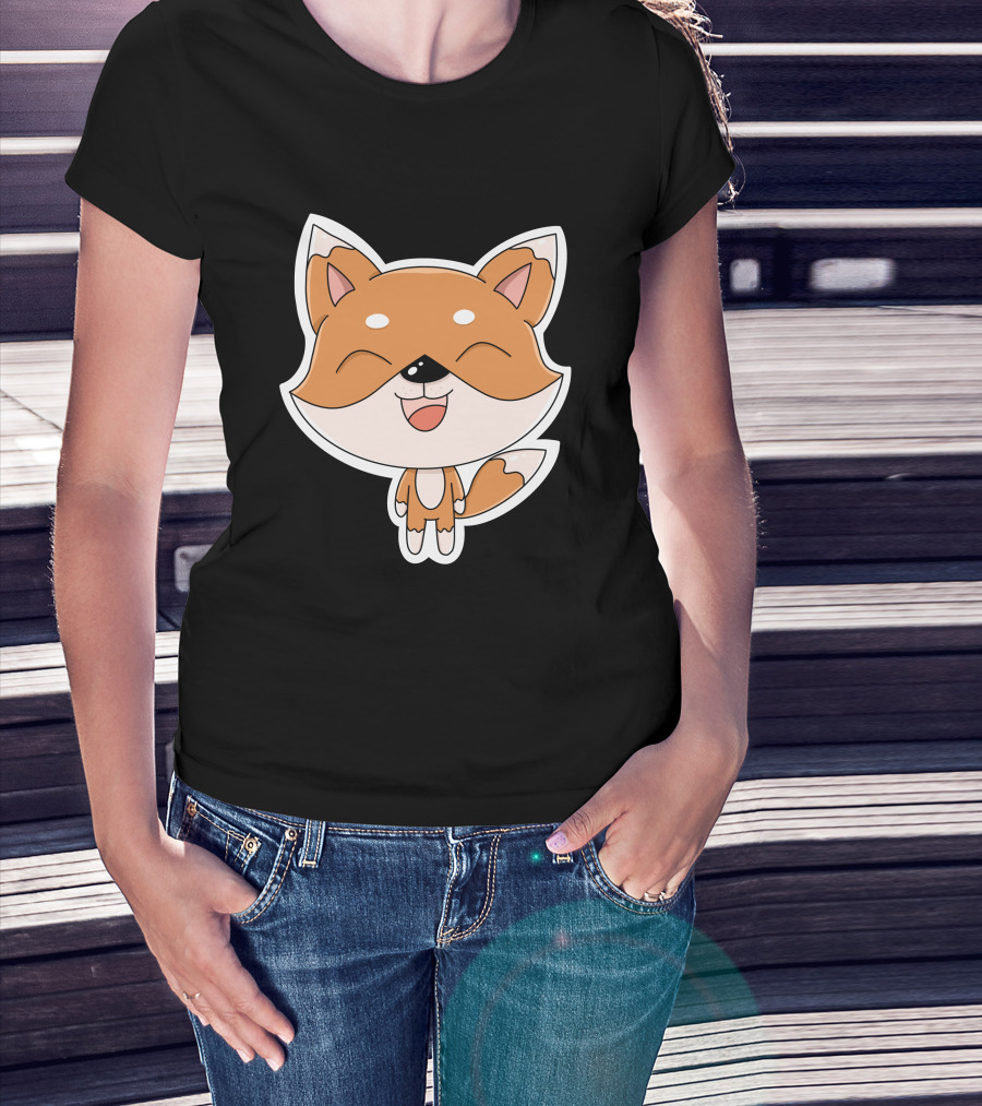 Fox Cartoons Happy Cute Fox Character T-Shirt