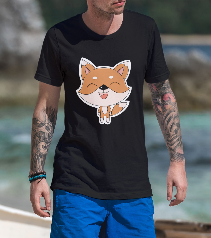 Fox Cartoons Happy Cute Fox Character T-Shirt
