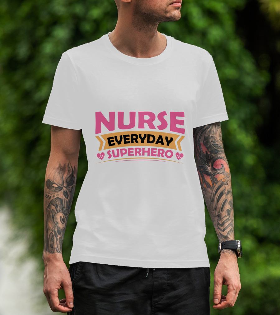 Nurse Everyday Superhero Heartbeat Icons T-Shirt