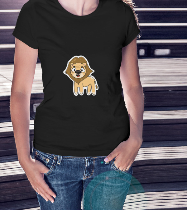 Lion Sticker Cute Cartoon T-Shirt